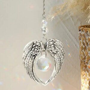 Remembrance Angel Wings Crystal Sun Catcher - Guardian Angel Crystal & Silver